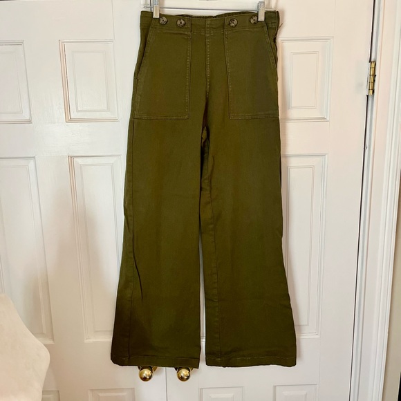 Kensie Pants - Kensie Wide Leg Jeans Olive Green 6/28